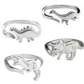 1 PCS Stylish Alloy Geometric Dinosaur Opening Ring For Boys And Girls Friendship Set Ring. 