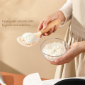 Rice Spoon Non-Stick Kitchen Tools with Wooden Handle Vertical Serving Spoon Spatula Suitable for Kitchen Cooking A. 