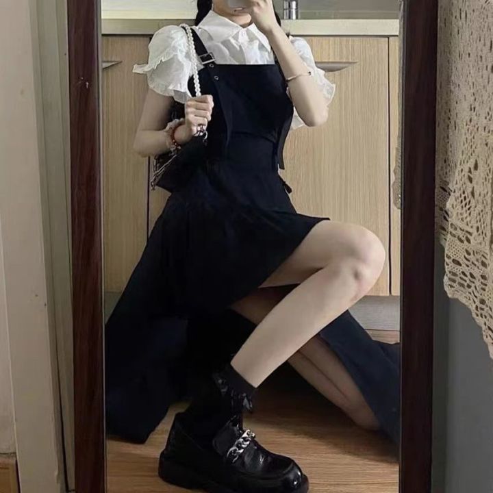 Summer%20Gentle%20Style%20Women's%20Wear%202024%20New%20Korean%20Style%20Slimming%20Ruffled%20Shirt%20Irregular%20Suspender%20Skirt%20Two-Piece%20Set%20-%20Image%205