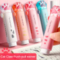 【NEW】 1Pcs Kawaii Push-Pull Design Cat Paw Rubber Erasers Student Correction Tool Kids School Office Supplies Gift Creative Stationery. 