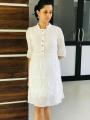 Nessie Black White Frock O Neck Shirt Collar Short Sleeve Short Dress. 