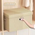 Cloth Storage Box Covered Clothes Storage Box Clothes Storage Box Household Foldable Cotton and Linen Storage Box. 