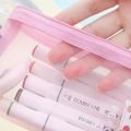 Portable Cute Mesh Pencil Case Creative Transparent Net Pen Bag Cartoon Breathable Stationery Storage Bag Student. 