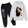 One Piece Hoodie Set Boys Luffy Clothing Spring Autumn Cartoon Anime Sweatshirt Suit Hoodies Long Pants 2pcs Kids Outfits. 