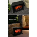 2X Electric Fireplace Lantern LED Flame Log Effect Rectangle Fire Place Lantern. 