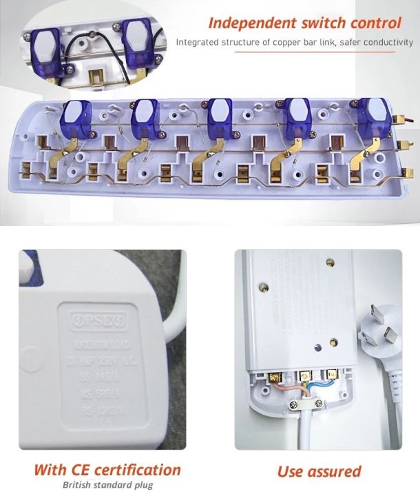 5%20Way%20Plug%20Socket%20Outlets%20with%203%20Meter%20Extension%20Cord%20Universal%20Power%20Strip%20Wire%20Charger%20for%20Home%20Bedroom%20Office%20Living%20Room%2013A%20Fuse%20Surge%20with%20Separate%20Single%20Switch%20Indicate%20light%20Max%2013A%20Surge%20Protector%20Power%203250W%20AC%20250V%20Electrical%20Extension%20Wire%20-%20Image%207