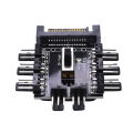 Tishric 1 To 8 3pin Fan Hub Pwm Sata Molex Splitter Pc Mining Cable 12v Power Suppply Cooler Cooling Speed Controller Adapter. 