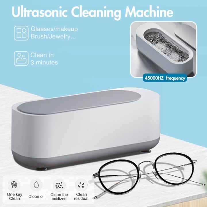 Portable Ultrasonic Multi-Use Cleaner Sonicator Bath for Makeup Brush Denture Teeth Glasses Necklace Jewelry Watch Ultrasound Vibration Washing Cleaning Machine