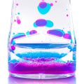 【MSH Double-color Hourglass Liquid Motion Bubbler Timer for Relaxing Therapy Relieves Stress and Increase Fidget Toy Blue and Pink. 