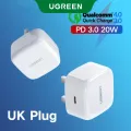 【UK 20W Charger】UGREEN 20W USB C Charger PD Fast Charger Block USB-C Wall Charger Power Adapter Compatible For Samsung Galaxy S24+ S24 Ultra/A iPhone 16 15 Max Pro Xiaomi 15 14 Pro Redmi K70 60 Pro HONOR 100 Pro 90 GT. 