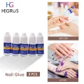HEGRUS 5 PCS Nail Glue Beauty False Adhesive Nail. 