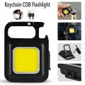 COB Keychain Flashlights Lumens Rechargeable Small Keychain Lights,4 Light Modes Portable Pocket Light with Folding Bracket Bottle Opener and Magnet Base. 