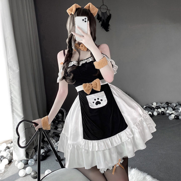 Hot%20French%20Maid%20Cosplay%20Costume%20Women%20Servant%20Girl%20Uniform%20Lolita%20Dress%20Lingerie%20Outfit%20Animal%20Dog%20Role%20Play%20Clothes%20-%20Image%207