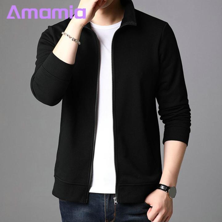 Versatile%20Men%20Jacket%20Stylish%20Men's%20Spring%20Autumn%20Jacket%20with%20Zipper%20Placket%20Pockets%20Slim%20Fit%20Outwear%20for%20Streetwear%20Fashion%20Men%20Zippered%20Coat%20-%20Image%206