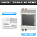 Din Rail AC Monitor 6IN1 40-300V 100A Voltage Current Power Factor. 