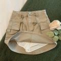 Rimocy Drawstring High Waist Mini Skirt Women Streetwear Big Pocket Cargo Skirt Woman Fashion 2023 short A Line y2k Skirts Mujer. 