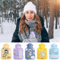 Hot Water Bottle with Cover 250ml Cute Cartoon Hot Water Bag for Hot and Cold Compress Winter Hand Feet Warmer for Menstrual Cramps Neck and Shoulder Relief functional. 
