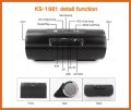 Bluetooth Speaker Kisonli Wireless Speaker KS-1981-Black. 