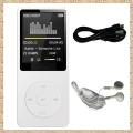 MP3 Player USB Charging Record Digital Display Screen ABS Media Portable Running Walking Music Play White. 