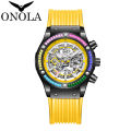 ONOLA brand fashion business sports waterproof automatic mechanical men's watch. 