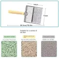 Hollow Wooden Handle Cat Litter Scoop Small Hole 2 in Pet Litter Shovel with Hook Large Kitten Toilet Cleaning Tool Feces Cleaning. 