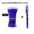 1+25Pcs/Set 0.5mm Black and blue Ink Gel Pen Erasable Refill Rod Erasable Pen Washable Handle School Writing Stationery Gel Ink Pen. 