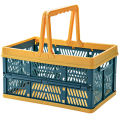 Nordic wind contrast folding portable storage basket outdoor picnic portable storage basket home car storage basket. 