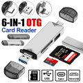 6 in 1 USB 3.0 Multi Card Reader Type C Micro Usb to U Disk TF SD Memory Card Reading Adapter Flash Drive Phone Laptop Accessory. 