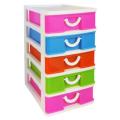 Mini Small Drawer Layer 5 In 1 blue / green / pink / orange /  baby office drawer Set Plastic Colorful Storage Box For Medicine Stationery Items Cosmetics Money Jewelry & Other Small Items For Storing Purpose. 