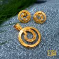 Overlapping derana Circle Pendant with Earrings Kolczyki Damskie Party Wedding Send it as a gift or keep it as a lovely collection. 