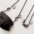 【WEJA】Chain Lanyard Glasses Cartoon Mouse Design Black Acrylic Material. 