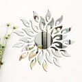 Wall Sticker Sunflower Shape Home Decor Acrylic Decorating 3D Mirror Background Ornaments for Living Room. 