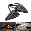 2 Pcs Flush Mount Triangle-Shaped LED Turn Signal Light, 12V Motorcycle Turn Signals Light for Suzuki Honda Yamaha. 