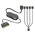 COOLMOON 5V 3Pin to SATA RGB Controller ARGB Controller Controller HUB Computer Fan LED Lighting RGB Control Cable. 