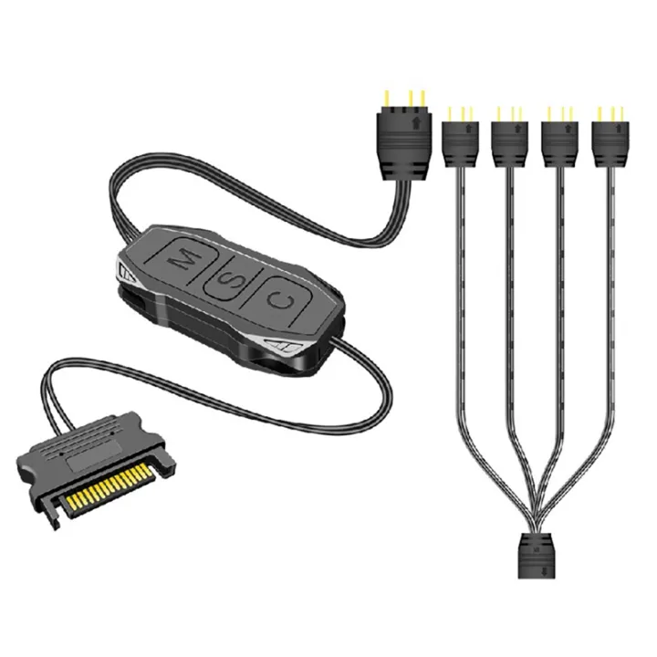 COOLMOON 5V 3Pin to SATA RGB Controller ARGB Controller Controller HUB Computer Fan LED Lighting RGB Control Cable