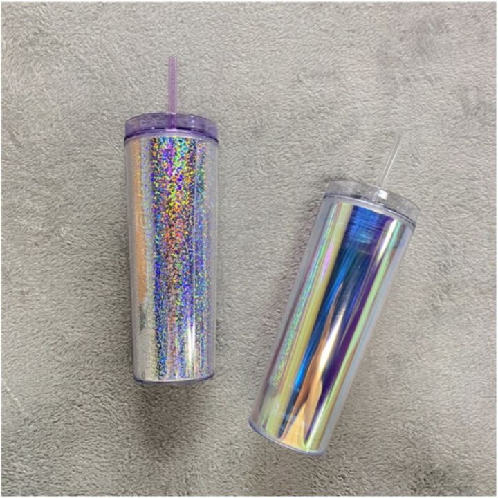 16oz%2019oz%20color%20chang%20cup%20double-layer%20plastic%20straw%20with%20cover%20acrylic%20straight%20cup%20travel%20water%20cup%20tumbler%20wedding%20gift%20-%20Image%205