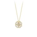 ShopSphere TALA hand made Twofer Necklace Four Leaf Clover Necklace 18k Gold 2in1 Tomomi Pendant With Gift Jewelry Box Women Accessories. 