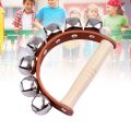 Handbell Hand Bells with 5pcs Jingle Bells Wood Handle Musical Instrument Toy for Music Class. 