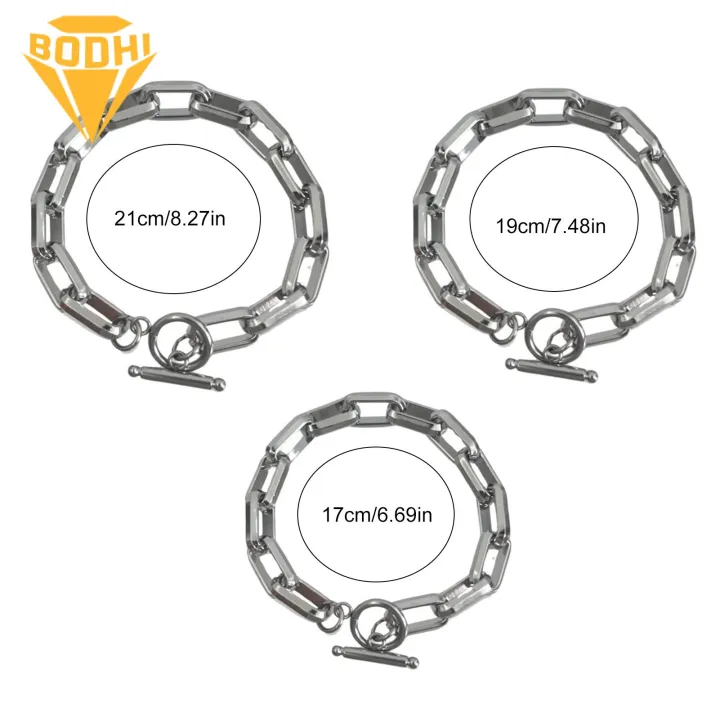 Durable ium Steel Bracelet Stylish ium Steel Chain Bracelet with Toggle Clasp for Daily Wear Parties Trendy Accessory for Men Women Highlight Match Accessory