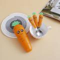 【HOT】 Spoon Fork Children Cutlery Cartoon Fork Head Passivation Mirror Reflection Carrot Shape For Kids. 