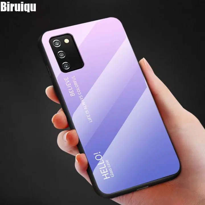 %E3%80%90On%20Sale%E3%80%91%20Biruiqu%20For%20Galaxy%20A03s%20Shockproof%20Gradient%20Tempered%20Back%20Soft%20Case%20Cover%20-%20Image%202