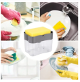 Soap Dispenser Pump With Sponge Manual Press Cleaning Liquid Dispenser Container Manual Press Soap Organizer Kitchen Tool. 