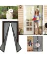 Magic Mesh Screen Door Door Mosquito net with Magnet - Fiberglass Magnetic Mosquito Net for Door with Stay Open Buckle Keeps Bugs Out Auto-Closing Insect Screen Curtain for All Door Types(100 cm X 190 cm). 