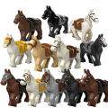 【Popular】Compatible with LEGO Bricks Medieval War Horse White Horse Brown Horse Ringwraith Horse Red Rabbit Horse Building Blocks Minifigure Mount Toy Accessories. 