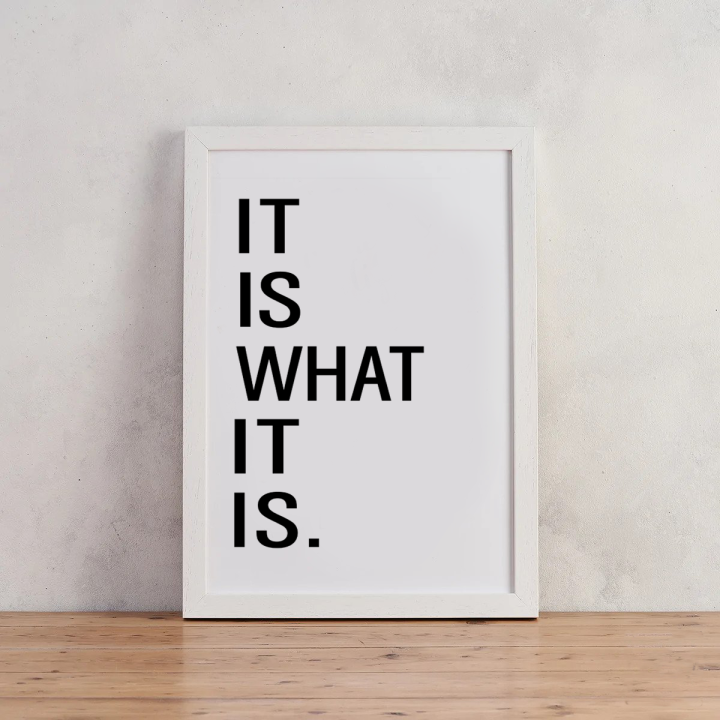 MMIST "IT IS WHAT IT IS"  Framed Motivational Quotes wall art Inspirational quotes Living room wall art Motivation Positive quotes word art