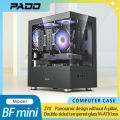 PADO mini Pc Case Sea view Room M-ATX Desktop Computer Main Chassis Without A-pillar Double-Sided Tempered Glass Gabinete Gamer. 