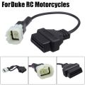 6 Pin to OBD 16 Pin Adapter OBD2 Fault Diagnostic Cable for KTM Duke RC 2011 - 2017 Motorcycles. 