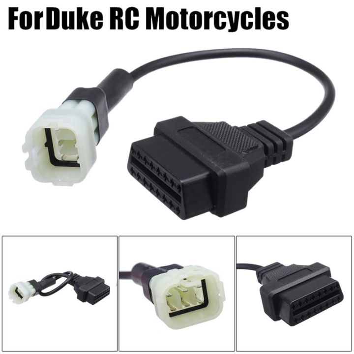 6 Pin to OBD 16 Pin Adapter OBD2 Fault Diagnostic Cable for KTM Duke RC 2011 - 2017 Motorcycles