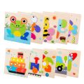 Baby Toys Wooden 3D Jigsaw Puzzle Cartoon Tangram Jigsaw Puzzles Early Learning Educational Toys For. 