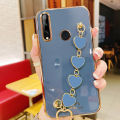 LECOMES for Huawei Honor 10i Back Cover with Love Heart Bracelet Chain Luxury 6D Plating Shiny Soft Silicone Mobile Phone Case Pouch Girls. 